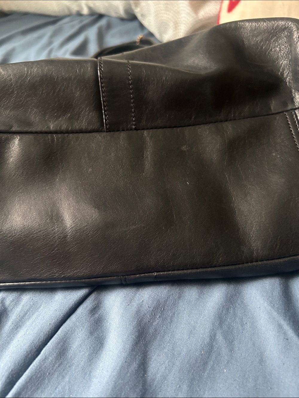Coach Black Leather Shoulder Bag with Gold Accent - Picture 12 of 14